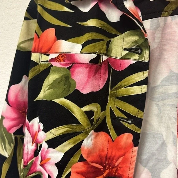 Caribbean Joe women’s multicolored floral button up jacket size small - Picture 6 of 10